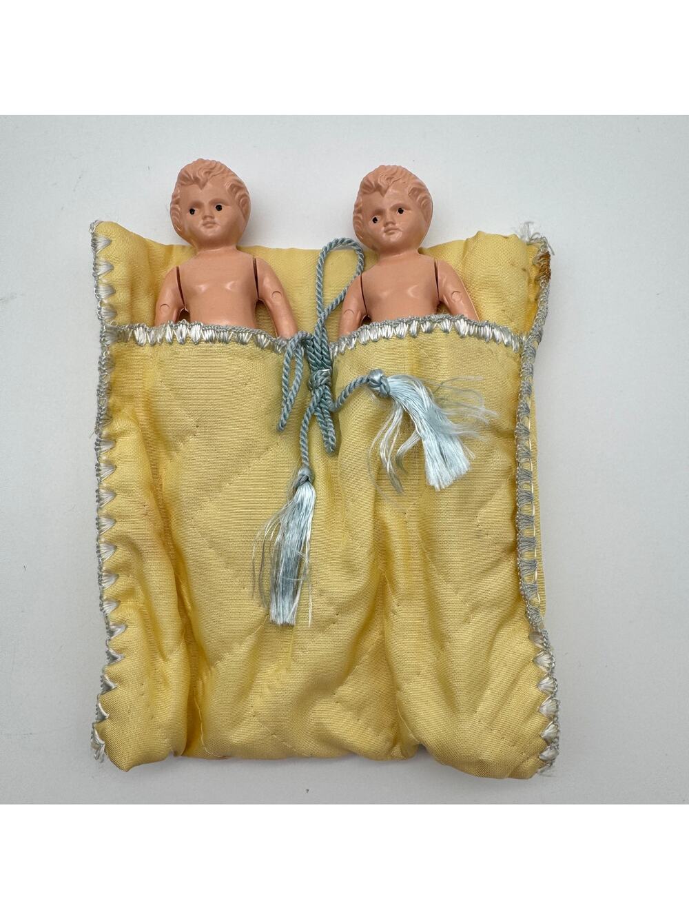 Vintage Miniature Dolls Twins Hard Plastic Jointed Arms